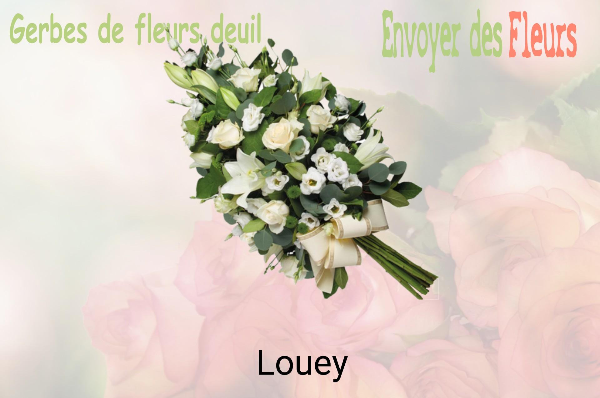 Gerbe de fleurs de deuil livrée à Louey